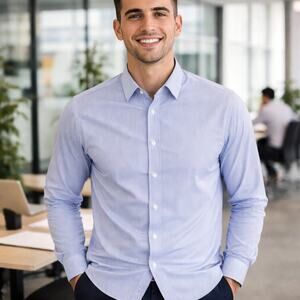 Men's PERRY ELLIS Purple Pinstripe Iced Grape Button-Down SZ XL Extra Large NWT